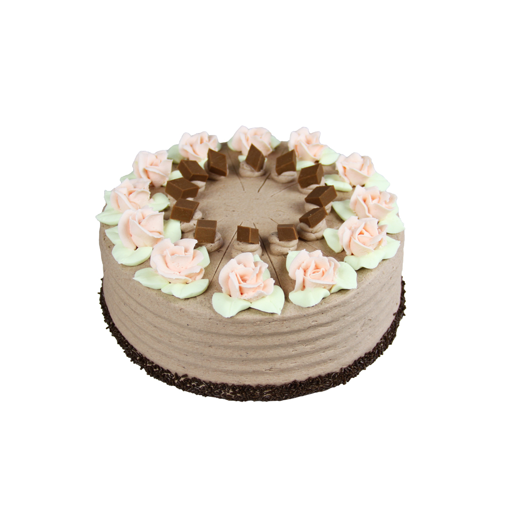 Nugattorte mit Rosen